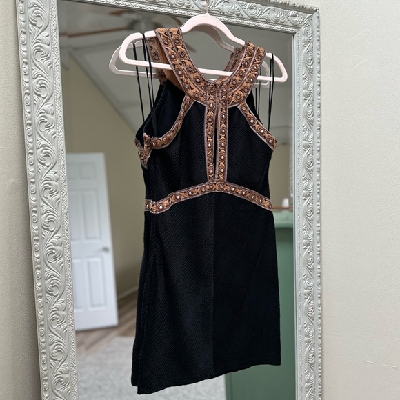 Free People High Neck Sleeveless Black Dress with Mirror Embellishment | Small - Picture 4 of 5